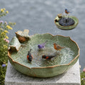 SiliFine Solar Fountain Ceramic Bird Bath for Outdoors Patio Yard Lawn by SiliFine