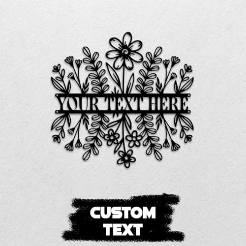 MeMate Custom Name Garden Sign - Metal Flowers Art Decoration, Personalized, 8-24 Inches, Housewarming Gift - Image 2