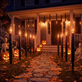 Abeja Halloween Pathway Lights, 19.5FT C18 Flicker Flame Candles, 10 Stakes by Abeja