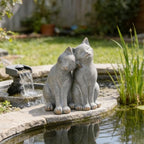 Cat Garden Statues Outdoor Cat-Figurines - Garden Decorations 8.5 x 8 x 10.5 in Resin Kitten Couple Sculpture Cats Statue for Farmhouse Outside Backyard Lawn Gift for Kitten Lovers Newman House Studio - Image 5