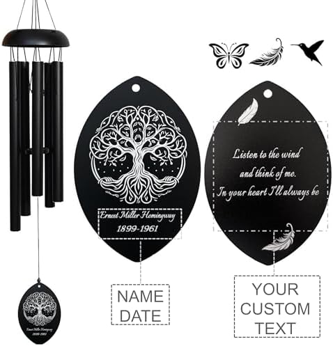 Personalized Tree of Life Wind Chimes - Deep Melody, Custom Engraving, Thoughtful Outdoor Gift - Image 5