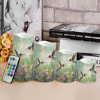 Green Hummingbird Flameless Candles with Remote Timer Flickering LED Pillar Candles Color Changing Set of 4 Battery Operated Candles Indoor Outdoor Home Table Beach Wedding Decoration - Image 4