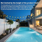 LETIANPAI 2.8Ft String Light Poles 4 Pack,Light Poles for Outside Lights,Outdoor with Fence Brackets Hanging Lights,Metal Stand Deck Patio Backyard - Image 3