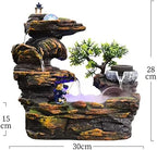 HIHELO Desktop Fountain Tabletop Fountain Resin Rockery Water Desktop Fountain Living Room Decorative Waterscape Ornament Water Fountain Outdoor (Color : Without Nebulizer) - Image 2