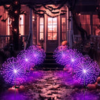 Tujoe 6 Pcs Halloween Solar Firework Stake Lights 180 LED 8 Modes by Tujoe