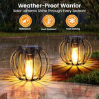 Solar Lanterns Outdoor Waterproof Metal Solar Hanging Lantern, 4Pack - Image 4