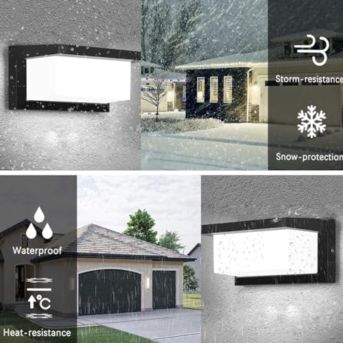 rosykite Modern Led Outdoor Wall Lights for House, 18W Porch Light Fixture 3000K 4000K 5000K CCT Selectable, Waterproof IP65 Exterior Lighting for Garage,Front Door - Image 3