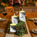 Cozeyat 3 Pieces Flameless Candles with Remote Control, Flickering Romantic Realistic Wax Pillar Tealights, Christmas Snowflake ELK Pattern Flameless Bullet Floating Candles for Christmas - Image 4