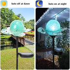 Afirst Solar Garden Stake Light, Hand Blown Glass Turtle for Yard Decor - Image 4
