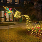Solar Hummingbird Watering Can Garden Light,Warm White LED String Light,Outdoor Lawn Decorative Floor Lamp,Colorful Metal Crafts - Image 7