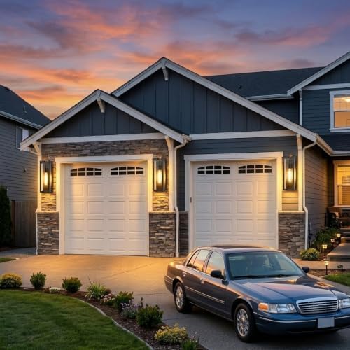 16" Large Motion Sensor Outdoor Wall Lights for House 2-Pack, Black - Image 4