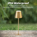 Mr. White Outdoor Waterproof Cordless Wireless Rechargeable Portable Top Touch Battery Operated Powered LED Table Lamp Desk Lamp Lights for Restaurant Kitchen Patio Dinner Dining (Gold) - Image 5