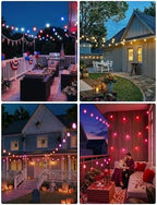 woohaha Smart Outdoor String Lights 45FT(37+8 Color Changing Patio Lights - Image 5