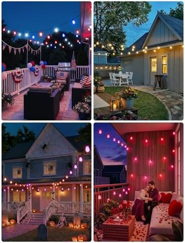 woohaha Smart Outdoor String Lights 45FT(37+8 Color Changing Patio Lights - Image 5