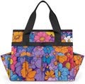 Garden Tool Bag Organizer Garden Tote Bag with Pockets Rainbow Flowers Tool Storage Organizer Gardening Tool Kit Holder 13" x 6.8" x 2.8" by Unknown