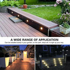 Led Deck Lights Outdoor Waterproof Low Voltage Stainless Steel 1W Outdoor Yard Garden Decoration Lamps Landscape Pathway Patio Step Stairs LED In-ground Lights Black Border(20pcs, Warm White) - Image 4