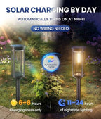 NEWMESSI Solar Lights Outdoor Waterproof, 12 Pack, Cool White - Image 5