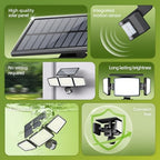 Philips Solar Security Light Outdoor 302 LED 1200lm，Solar-Powered Waterproof Wall-Mounted Flood Light w/PIR Motion Sensor, 3 Heads, IP65 Waterproof, 3 Modes (2 Packs) - Image 2