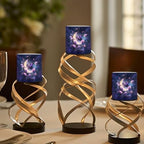 Galaxy Butterfly Rose Moon Flameless LED Lights Candles with Remote Battery Powered LED Votive Candles 4 Pieces for Valentine Party Wedding Birthday Party Outdoor - Image 4