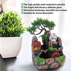 Tabletop Water Fountain,Mini Silent LED Zen Meditation Indoor Outdoor Waterfall Feature Relaxation Simulation Resin Rockery Desktop Fountain Bonsai Fengshui Ornament Decor for Office Home (US) - Image 4