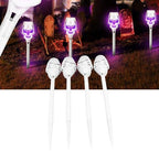 4pcs Solar Torch Skull Light, with Flickering Flame IP65 Solar Halloween Skull Lights for Outdoor Halloween Decor - Image 2