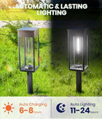 BITPOTT Outdoor Sidewalk Lights Solar Powered, 8 Pack, Cool White, IP65 - Image 4