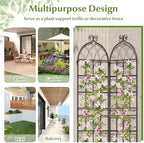 Giantex 2 Packs 71"x20" Metal Garden Trellis for Outdoor Climbing Plants, Heavy-Duty Plant Support for Vine Rose Vegetable Flower, Rustproof Black Metal Coating Patio Trellis Arch Decorative Fence - Image 7