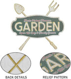 Vintage Metal Garden Sign, Distressed Green Wall Decor with Shovel & Fork Design, Rustic Farmhouse Wall Art for Outdoor Porch, Patio, 18.11” × 16.54” - Image 7