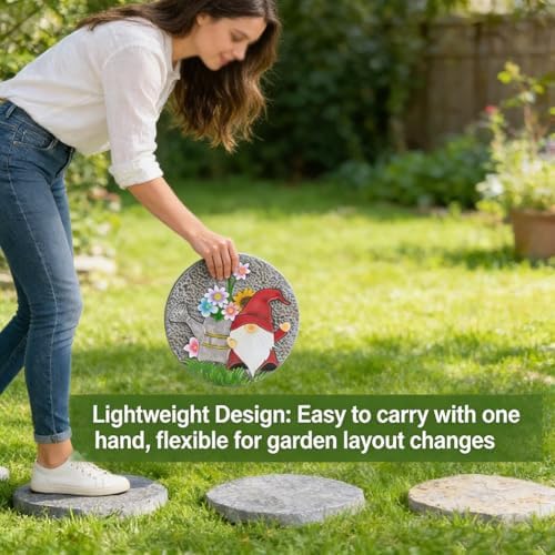 GZHERVICES Stepping Stone Ornaments for Courtyard Decor, Garden Landscape Stepping Stones and Lawn Walkway Pads, Decorative Garden Stones and Patio Path Pavers(Multi-Colored-B) - Image 3