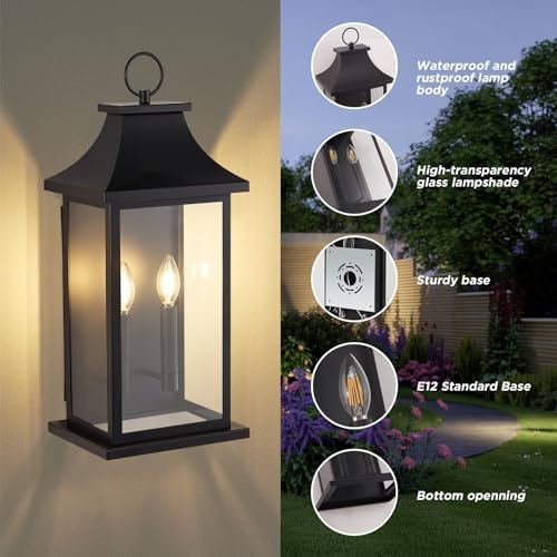 1-Pack 22'' Outdoor Lights for House, Large Outdoor Wall Lights - Image 4