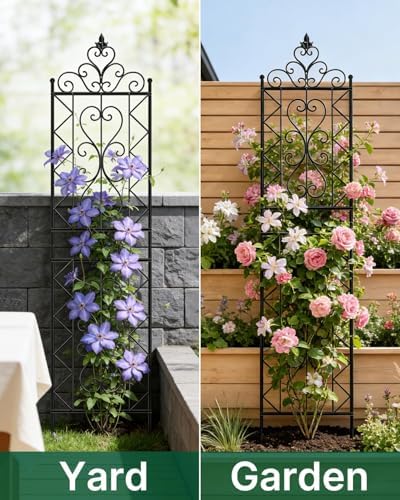 ARIFARO 2 Pack 78"H x 20"W Metal Garden Trellis for Climbing Plants Outdoor - Image 5