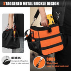 UUP 15" Heavy Duty Tool Bag, 16-Pocket Tool Box Organizer Orange - Image 6