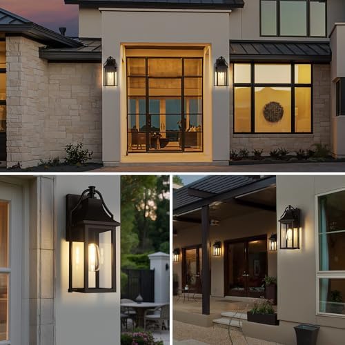 Dusk to Dawn Outdoor Wall Lantern, Waterproof Porch Light, Brown - Image 5