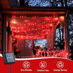 QITONG Solar Halloween Lights, 2 Pack Each 66ft 200 LED Halloween led Lights Outdoor Waterproof, 8 Modes Green Wire Twinkle Lights for Outside - Image 3