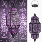 18 Inch High Large Hanging Solar Lights Outdoor Garden Decor, Decorative Waterproof Plastic Moroccan Solar Lantern Lamp, Outside Decorations for Patio Yard Porch Decor, Gardening Gifts for Women Mom by twinkya
