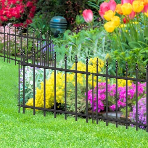 Decorative Metal Garden Fence 18" x 10', Small Fence Border with Stakes - Image 6