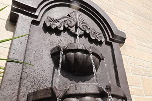 Kenroy Home San Pablo Indoor/ Outdoor Wall Fountain with Bronze Finish, Classic Style, 35" Height, 9" Width, 19.5" Depth - Image 4