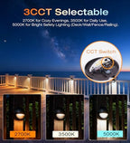CLOUDY BAY [6 Pack] 3CCT Low Voltage LED Deck Lights Outdoor,2700K/3500K/5000K Selectable,Landscape Step Stair Railing Fence Light Wired,3W,12V-24V AC/DC Deck Lighting Fixtures - Image 4