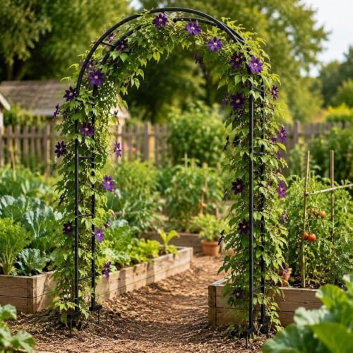 Garden Arch Trellis Metal Arbor Heavy Duty for Climbing Plants - Image 6