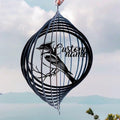 Personalized Bluebird Metal Wind Spinner, Custom Bird Hanging Yard Art, Nature Inspired Outdoor Decor (Bluebird Garden Wind Spinner) by Linktee