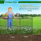 No Dig Garden Fence 40" H x 22.5'L Decorative Yard Dog Outdoor Panels - Image 2