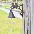 Sungmor Heavy Duty Cast Iron Wall Bell - Decorative Retro Style Lovely Owls Hand Bell - Manually Shaking Wall Hanging Doorbell - Indoor Outdoor Wall Mounted Dinner Bell - Garden Home Wall Decoration - Image 2