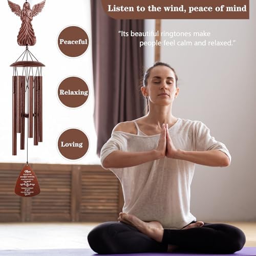 Mom Memorial Wind Chimes, 36" Angel Sympathy Gifts for Loss of Mother - Image 3