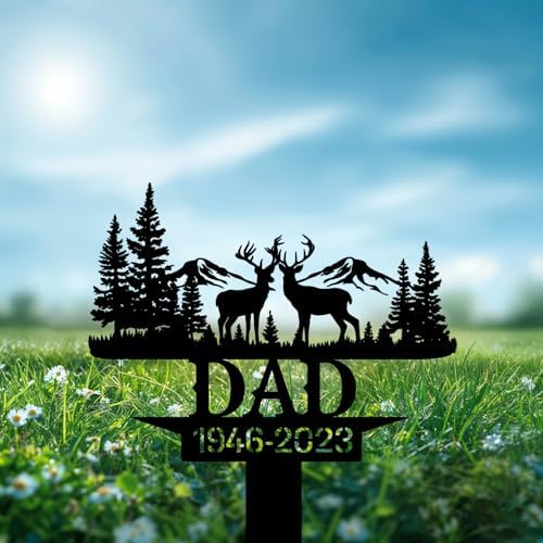 Personalized Hunter Grave Marker Deer Hunting Dad Memorial Garden Stake 8-24 inch Hunter Dad Loss Gift, Hunter Memorial Gift Loss of Loved One (Deer Hunting Dad) - Image 3