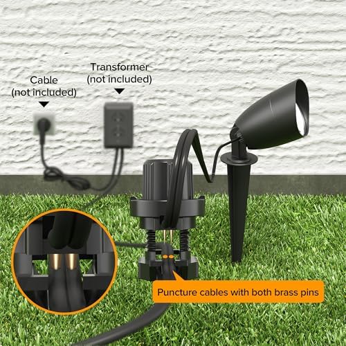 LUTEC 12V Low Voltage Landscape Lighting, Die-cast Aluminum Spot Lights with Connectors, IP65 Waterproof Outdoor Landscape Spotlights, 5W 550LM Warm White 3000K for Tree Garden Yard Pathway, 8 Pack - Image 2