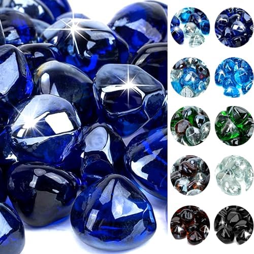 Onlyfire 10 lbs Fire Glass Diamonds 1 Inch, Reflective Fire Pit Glass Rocks by onlyfire