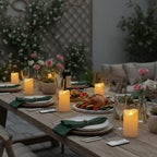 Flameless Candles 3"D X 6"H Set of 12 Outdoor Indoor Ivory Pillars Battery Operated Flickering Candles Include 8-Key Remote Timer Function, Ivory Waterproof Candles for Wedding, Aniversary Decor - Image 5