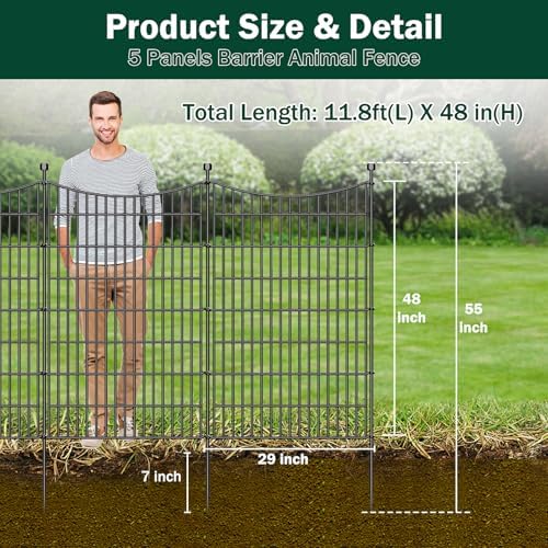 No Dig Dog Fence Outdoor for Yard, 48 in(H) X 11.8 ft(L) - Image 2