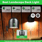 Low Voltage LED Step Lights - Warm White & Daylight White Selectable, Landscape 12V Deck Lights Outdoor, Hardwired IP65 Waterproof Aluminum Black for Wall Garden Handrail 12 Pack - Image 2