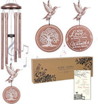37" Memorial Hummingbird Wind Chimes for Outside, Sympathy Gifts by Crocon